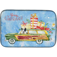 "Caroline's Treasures CK2444DDM Merry Christmas French Bulldog dish-drying-mats, 14x21, Multicolor"