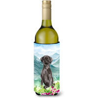 "Caroline's Treasures CK1992LITERK Mountian Flowers Black Lab Wine Bottle Hugger cold-beverage-koozies, 750 ml, Multicolor"