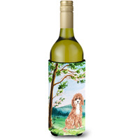 "Caroline's Treasures CK2575LITERK Under The Tree Cavapoo Wine Bottle Hugger cold-beverage-koozies, 750 ml, Multicolor"