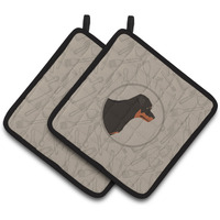 "Caroline's Treasures CK2205PTHD Rottweiler in The Kitchen Pair of Pot Holders potholders, Multicolor"