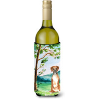 "Caroline's Treasures CK2578LITERK Under The Tree Boxer Wine Bottle Hugger cold-beverage-koozies, 750 ml, Multicolor"