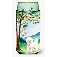 "Caroline's Treasures CK2582TBC Under the Tree Bichon Frise Tall Boy Hugger cold-beverage-koozies, Multicolor"