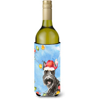 "Caroline's Treasures CK2491LITERK Christmas Scottish Terrier Wine Bottle Hugger cold-beverage-koozies, 750 ml, Multicolor"