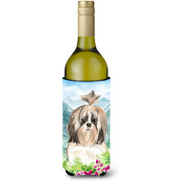 "Caroline's Treasures CK2521LITERK Mountain Flowers Shih Tzu Wine Bottle Hugger cold-beverage-koozies, 750 ml, Multicolor"