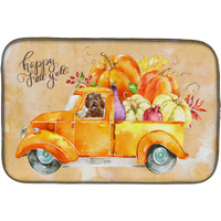 "Caroline's Treasures CK2623DDM Fall Harvest Labradoodle dish-drying-mats, 14x21, Multicolor"