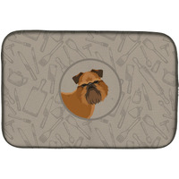 "Caroline's Treasures CK2191DDM Brussels Griffon in The Kitchen dish-drying-mats, 14x21, Multicolor"