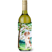"Caroline's Treasures CK2024LITERK Under The Tree Brittany Spaniel Wine Bottle Hugger cold-beverage-koozies, 750 ml, Multicolor"