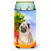 "Caroline's Treasures CK1934TBC Fall Fawn Pug Tall Boy Insulator Hugger cold-beverage-koozies, Multicolor"