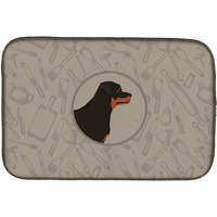 "Caroline's Treasures CK2205DDM Rottweiler in The Kitchen dish-drying-mats, 14x21, Multicolor"