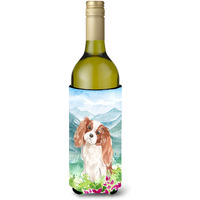 "Caroline's Treasures Mountain Flowers Blenheim Cavalier Spaniel Wine Bottle Hugger cold-beverage-koozies, 750 ml, Multicolor"