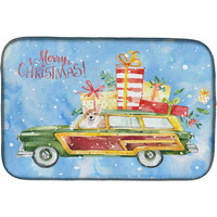 "Caroline's Treasures CK2451DDM Merry Christmas Corgi dish-drying-mats, 14x21, Multicolor"