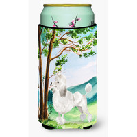 "Caroline's Treasures CK1999TBC Under the Tree White Poodle Tall Boy Hugger cold-beverage-koozies, Multicolor"