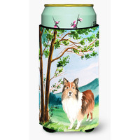 "Caroline's Treasures CK2558TBC Under the Tree Sheltie Tall Boy Hugger cold-beverage-koozies, Multicolor"
