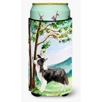 "Caroline's Treasures CK2025TBC Under the Tree Border Collie Tall Boy Hugger cold-beverage-koozies, Multicolor"