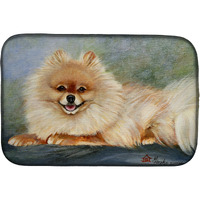 "Caroline's Treasures MH1055DDM Pomeranian Full Body dish-drying-mats, 14x21, Multicolor"
