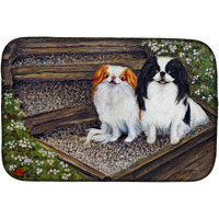 "Caroline's Treasures MH1047DDM Japanese Chin Daddy's Girls dish-drying-mats, 14x21, Multicolor"