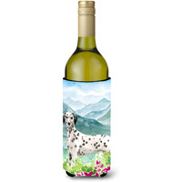 "Caroline's Treasures CK1980LITERK Mountian Flowers Dalmatian Wine Bottle Hugger cold-beverage-koozies, 750 ml, Multicolor"