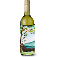 "Caroline's Treasures CK2028LITERK Under The Tree Dachshund Wine Bottle Hugger cold-beverage-koozies, 750 ml, Multicolor"