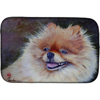 "Caroline's Treasures MH1056DDM Pomeranian Head dish-drying-mats, 14x21, Multicolor"