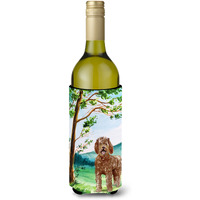 "Caroline's Treasures CK2568LITERK Under The Tree Labradoodle Wine Bottle Hugger cold-beverage-koozies, 750 ml, Multicolor"