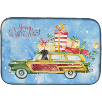 "Caroline's Treasures CK2435DDM Christmas Black Labrador Retriever dish-drying-mats, 14x21, Multicolor"