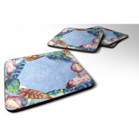 "Caroline's Treasures CK1704FC Feathers Foam Set of 4 coasters, Multicolor"