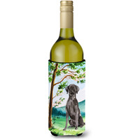 "Caroline's Treasures CK2027LITERK Under The Tree Black Labrador Wine Bottle Hugger cold-beverage-koozies, 750 ml, Multicolor"