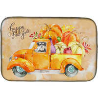 "Caroline's Treasures CK2627DDM Fall Harvest Schnauzer dish-drying-mats, 14x21, Multicolor"