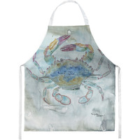 Caroline's Treasures SC2005APRON Female Blue Crab Watercolor kitchen-aprons