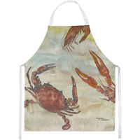 "Caroline's Treasures SC2023APRON Crab, Shrimp, Oyster Yellow Sky kitchen-aprons"