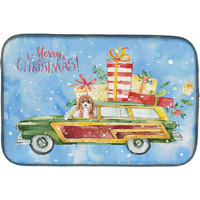 "Caroline's Treasures CK2403DDM Merry Christmas Cavapoo dish-drying-mats, 14x21, Multicolor"