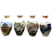 Set Of 4 Chinese Style Refrigerator Magnet Ceramics Painted China Famous Places