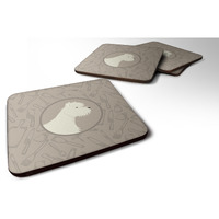 "Caroline's Treasures CK2216FC Westie in The Kitchen Foam Set of 4 coasters, Multicolor"