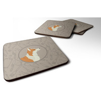 "Caroline's Treasures CK2201FC Pembroke Corgi in The Kitchen Foam Set of 4 coasters, Multicolor"