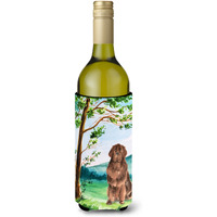 "Caroline's Treasures CK2563LITERK Under The Tree Newfoundland Wine Bottle Hugger cold-beverage-koozies, 750 ml, Multicolor"