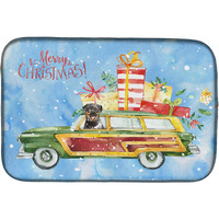 "Caroline's Treasures CK2417DDM Merry Christmas Rottweiler dish-drying-mats, 14x21, Multicolor"