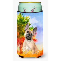 "Caroline's Treasures CK1943TBC Fall Fawn French Bulldog Tall Boy Hugger cold-beverage-koozies, Multicolor"