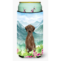 "Caroline's Treasures CK1986TBC Mountian Flowers Chocolate Lab Tall Boy Hugger cold-beverage-koozies, Multicolor"