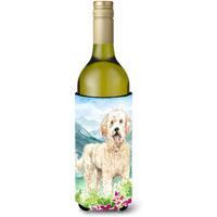 "Caroline's Treasures CK2537LITERK Mountain Flowers Goldendoodle Wine Bottle Hugger cold-beverage-koozies, 750 ml, Multicolor"