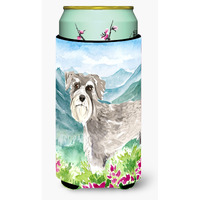"Caroline's Treasures CK2524TBC Mountain Flowers Schnauzer #1 Tall Boy Hugger cold-beverage-koozies, Multicolor"