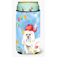 "Caroline's Treasures CK2486TBC Christmas Lights Maltese Tall Boy Hugger cold-beverage-koozies, Multicolor"