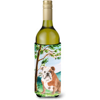 "Caroline's Treasures CK2014LITERK Under The Tree English Bulldog Wine Bottle Hugger cold-beverage-koozies, 750 ml, Multicolor"