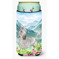 "Caroline's Treasures CK1975TBC Mountian Flowers Silver Poodle Tall Boy Hugger cold-beverage-koozies, Multicolor"