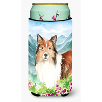 "Caroline's Treasures CK2522TBC Mountain Flowers Sheltie Tall Boy Hugger cold-beverage-koozies, Multicolor"