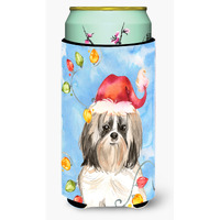 "Caroline's Treasures CK2493TBC Christmas Lights Shih Tzu Tall Boy Hugger cold-beverage-koozies, Multicolor"