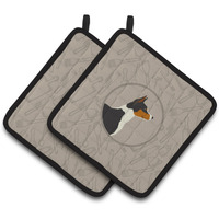 "Caroline's Treasures CK2164PTHD Basenji in The Kitchen Pair of Pot Holders potholders, Multicolor"