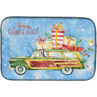 "Caroline's Treasures CK2402DDM Merry Christmas Catahoula Leopard Dog dish-drying-mats, 14x21, Multicolor"