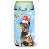 "Caroline's Treasures CK2488TBC Christmas Lights Rottweiler Tall Boy Hugger cold-beverage-koozies, Multicolor"