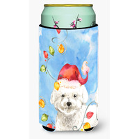 "Caroline's Treasures CK2472TBC Christmas Lights Bichon Frise Tall Boy Hugger cold-beverage-koozies, Multicolor"