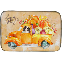 "Caroline's Treasures CK2652DDM Fall Harvest Tricolor Cavalier Spaniel dish-drying-mats, 14x21, Multicolor"